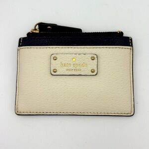 Kate Spade Navy Blue and Cream Card Holder